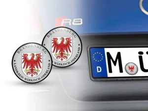 TÜV Plakette Landkreis Märkisch-Oderland Nummernschild plakette